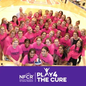 Square Get Involved Play4 GIRLS VOLLEYBALL TEAM IN PINK TSHIRTS